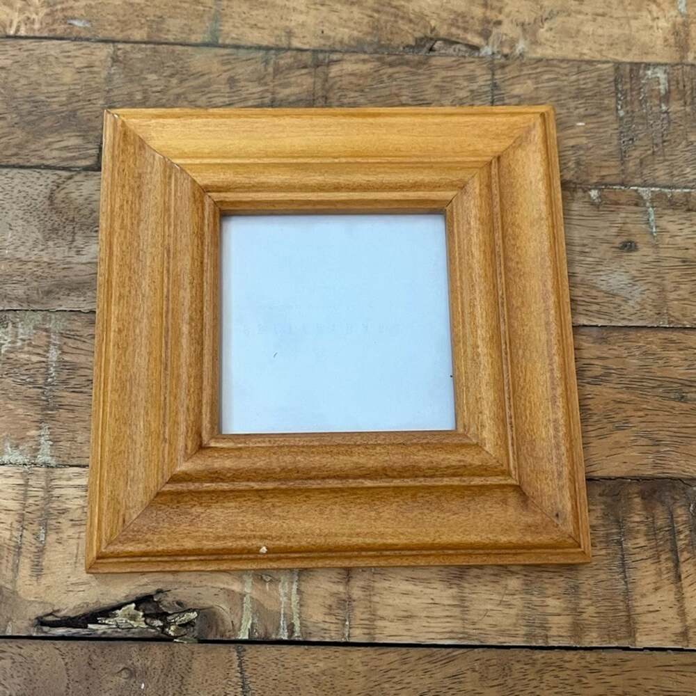 Pottery Barn Oak Wood Square Picture Frame 3in x 3in Natural Finish